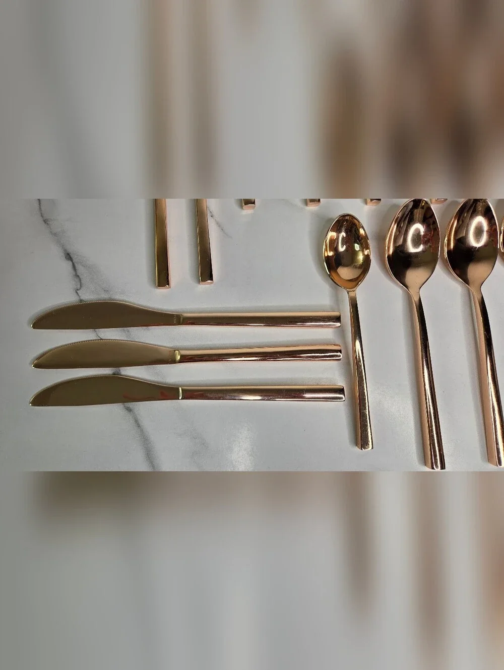 Rose Gold Flatware Set - Elegant Home Dining Cutlery - 13 Piece Lot